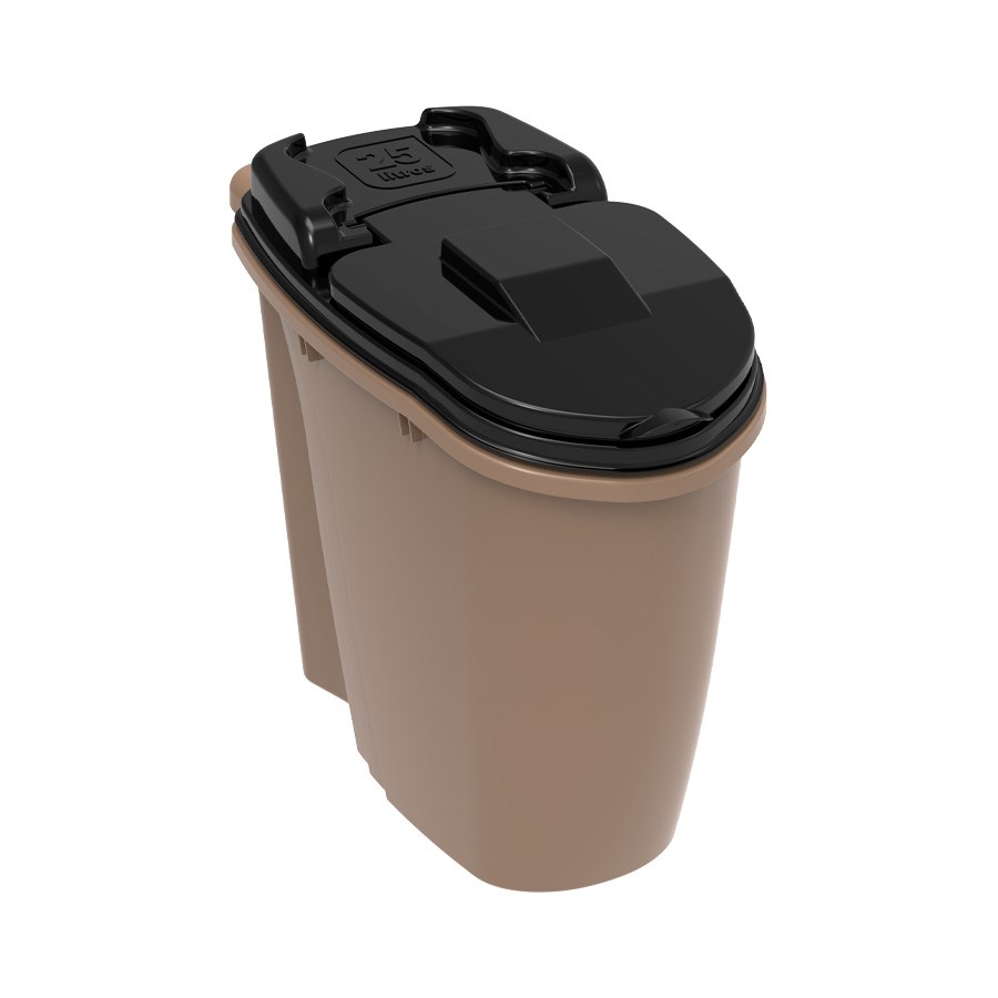 Porta Ração Plast Pet Home Dispenser Gold Preto
