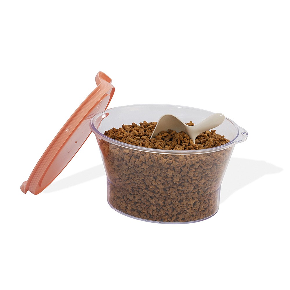 Porta Ração Fuzz Rosa para Gatos