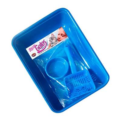 Kit Bandeja Furacão Pet Azul para Gatos U