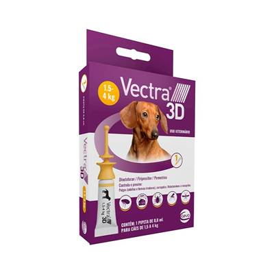 Antipulgas e Carrapatos Vectra 3D para Cães de 1,5kg a 4kg