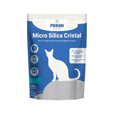 Areia Higiênica Fresh Micro Sílica Cristal para Gatos 1,6kg