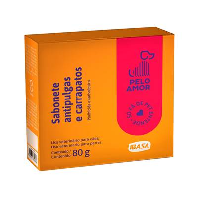 Sabonete Antipulgas e Carrapatos Ibasa para Cães 80g