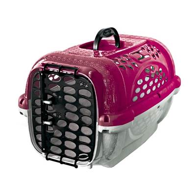Caixa de Transporte Panther Pop Plast Pet Rosa para Cães e Gatos Tam 2