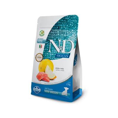 Ração N&D Ocean para Cães Filhotes de Porte Mini sabor Salmão e Melão 2,5kg