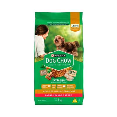 Ração Dog Chow Extra Life para Cães Adultos de Raças Pequenas sabor Frango & Carne