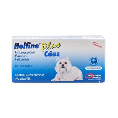 Vermífugo Helfine Plus - para cães 4 comprimidos