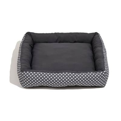 Cama Spike Quadrada Polka Cinza para Cães e Gatos P