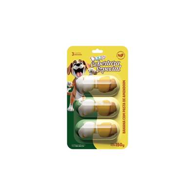 Petisco Doogs Gourmet Ossinhos Sabor Banana com Pasta de Amendoim