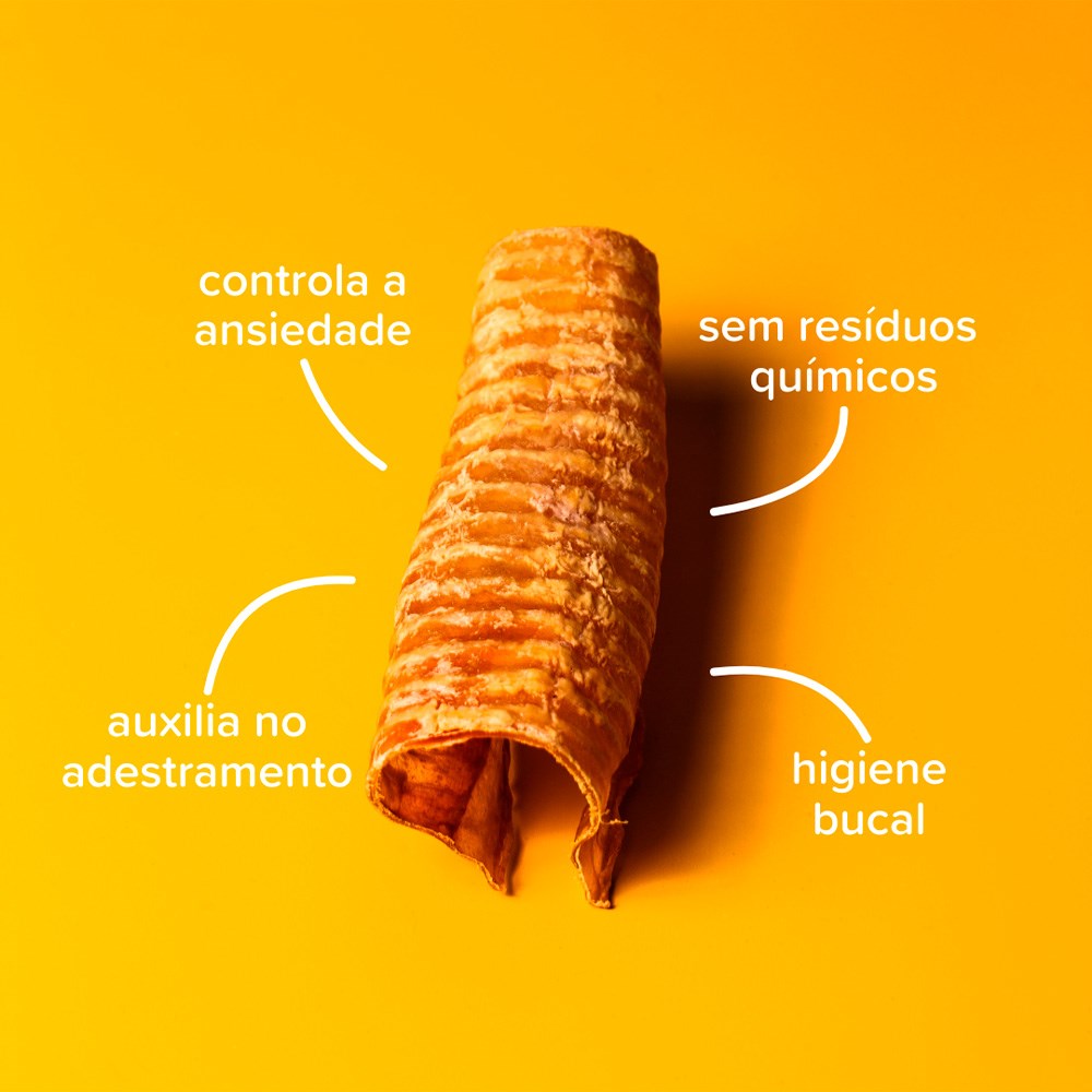Osso Natty Chews Traqueia Bovina Natural para Cães - 2 Unidades