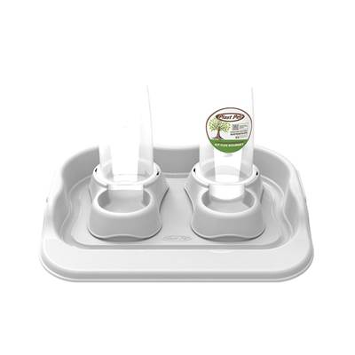 Comedouro Plast Pet Kit Flex Gourmet Eco Taupe para Cães e Gatos 650ml