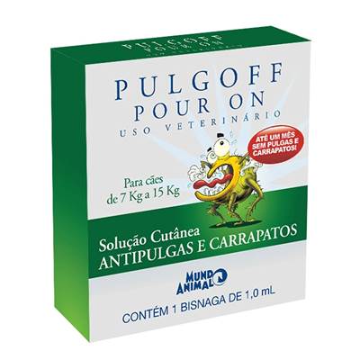 Antipulgas e Anticarrapatos Pulgoff Pour On Mundo Animal para Cães de 7kg a 15kg 1 unidades