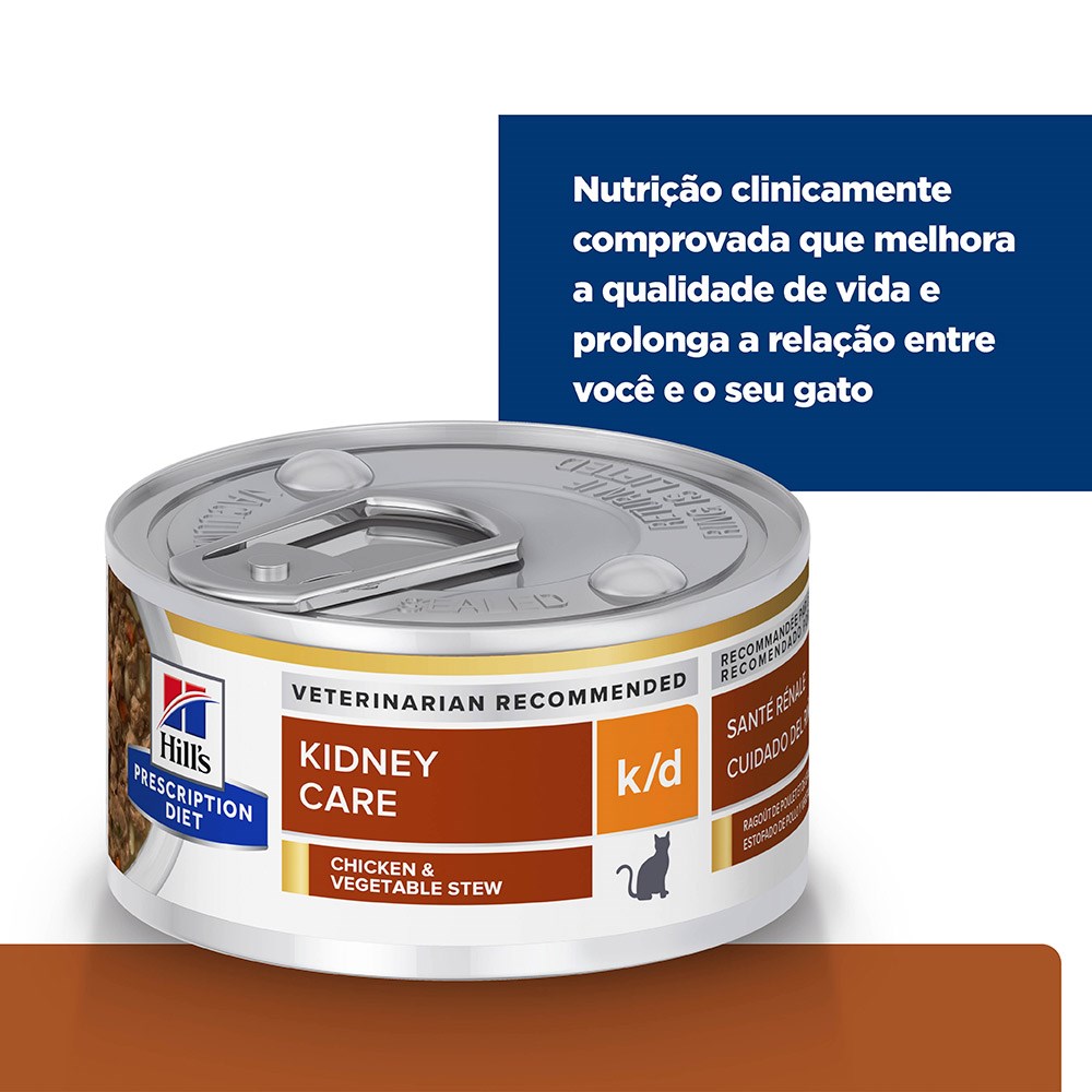 Ração Hill's Prescription Diet K/D para Gatos Adultos sabor Frango- Cuidado Renal