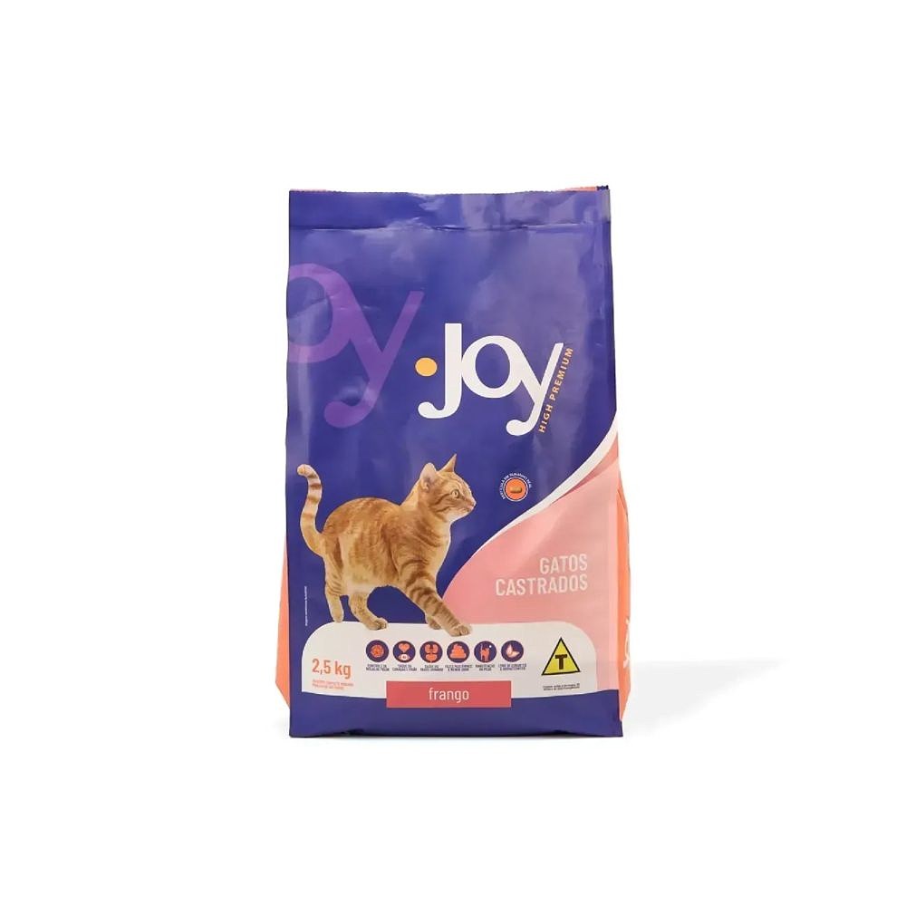 Ração Joy High Premium para Gatos Castrados Frango