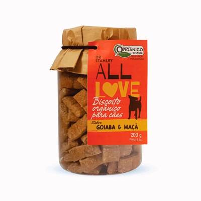 Biscoitos Orgânicos All Love para Cães sabor Goiaba & Maça 200g