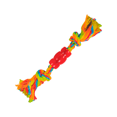 Brinquedo Jambo Mordedor Corda Rubber Bone Color para Cães U