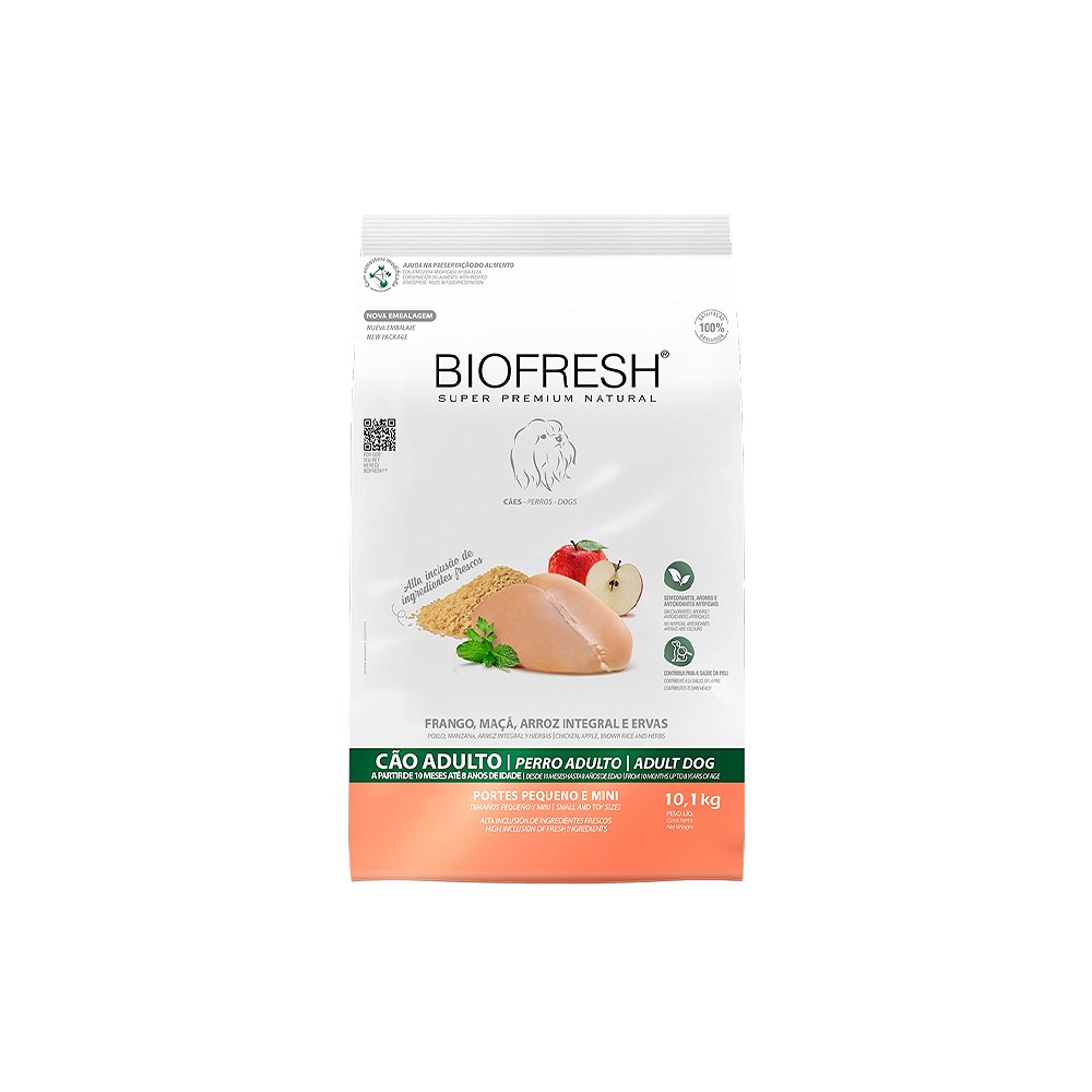 Ração Biofresh para Cães Adultos de Pequeno e Mini Porte Sabor Frango