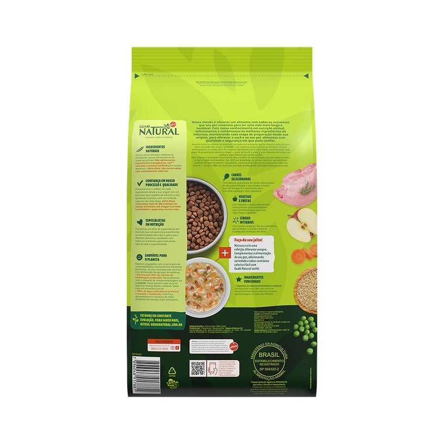 Ração Guabi Natural para Cães Filhotes Porte Grande sabor Frango & Arroz Integral