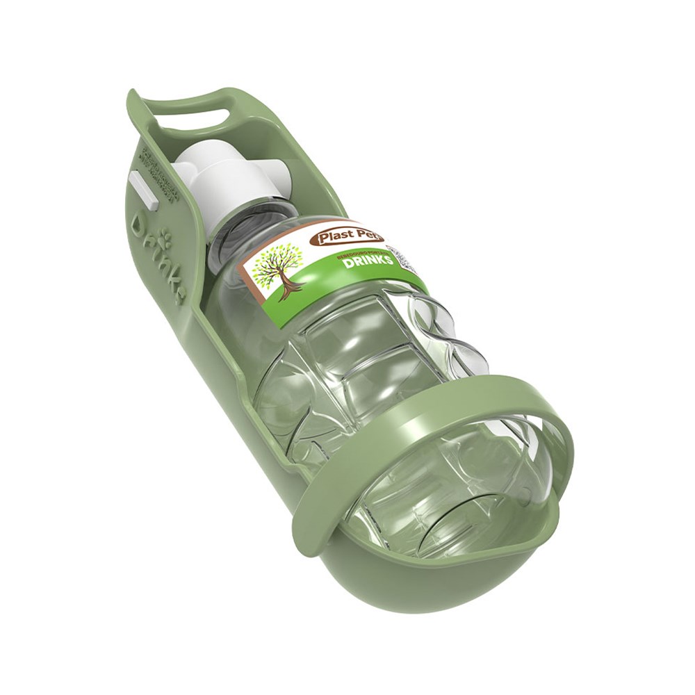 Bebedouro Portátil Plast Pet Eco Verde Oliva para Cães