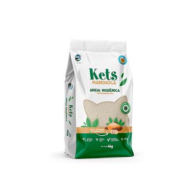Areia de Mandioca Kets para Gatos 4kg