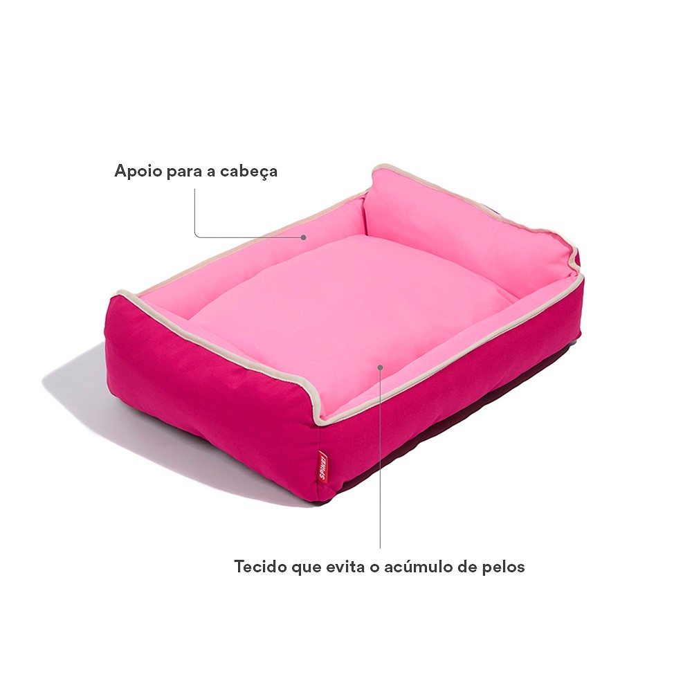 Cama Spike Chaise Rosa para Cães