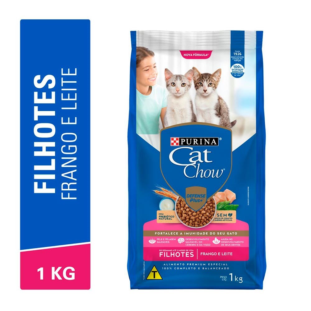Ração Cat Chow para Gatos Filhotes sabor Frango & Leite