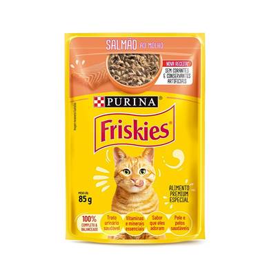 Ração Friskies Sachê para Gatos Adultos sabor Salmão ao Molho 85g