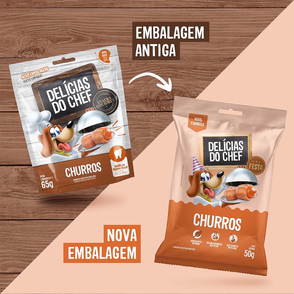 Snack Petitos Chef sabor Churros para Cães 