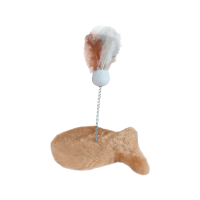 Brinquedo Arranhador Hello Pet Peixe Pelúcia Bege para Gatos U
