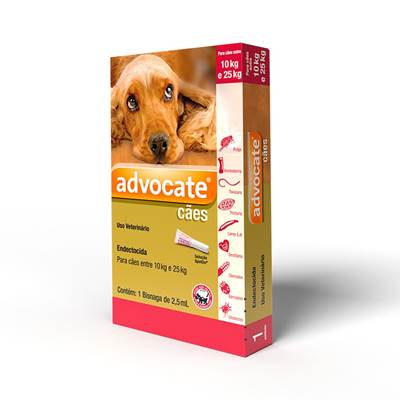 Antipulgas e Endectocida Advocate 2,5ml para Cães entre 10kg e 25kg