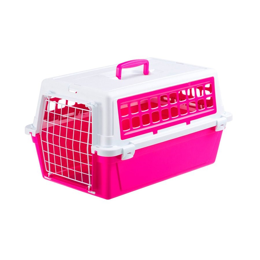 Caixa de Transporte Atlas Trendy Ferplast para Cães e Gatos Rosa
