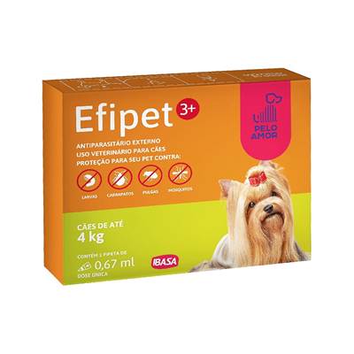 Antiparasitário Externo Efipet para Cães até 4 Kg 1 pipeta