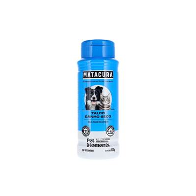 Talco Banho Seco Matacura para Cães e Gatos 100g