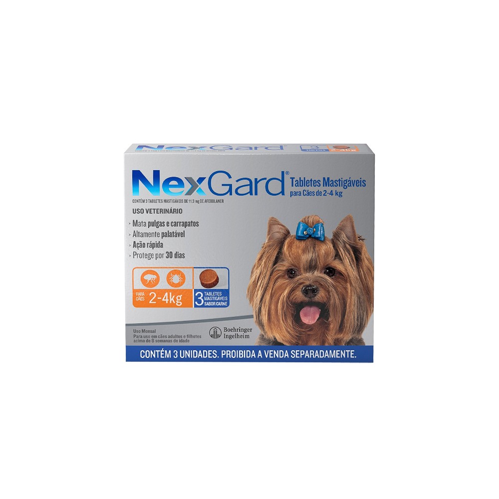 Antipulgas e Carrapatos Nexgard para Cães de 2kg a 4kg