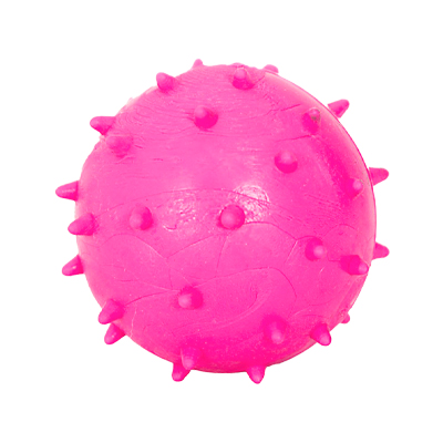 Brinquedo Furacão Pet Bola de Borracha Maciça Mamona Rosa para Cães P