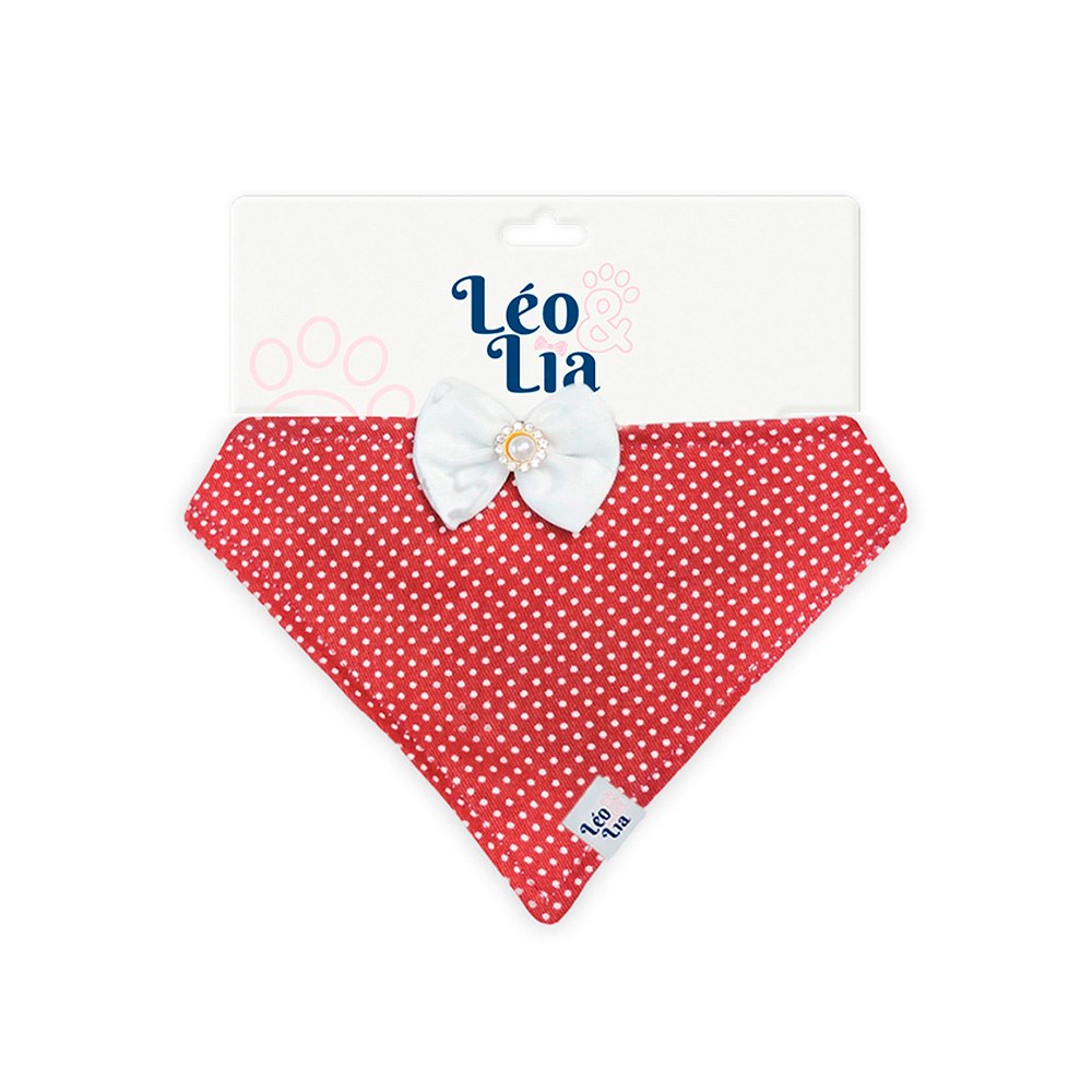 Bandana Leo e Lia Poá Bordo para Cães e Gatos