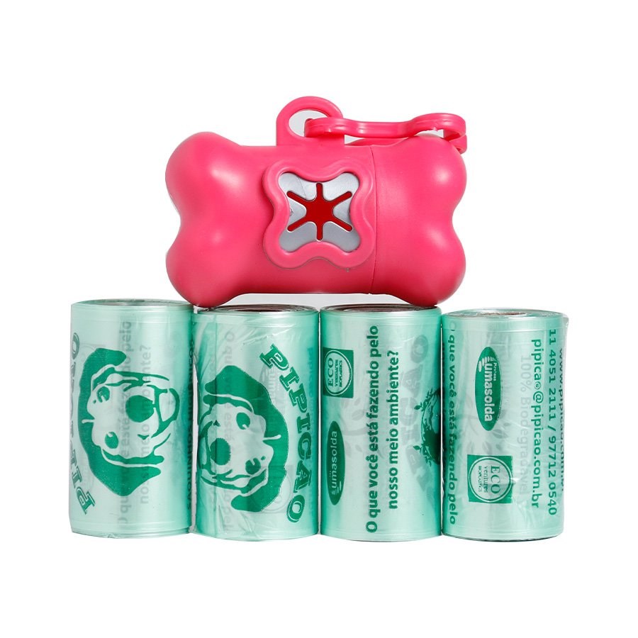 Kit Pipicão Cata Caca Rosa para Cães