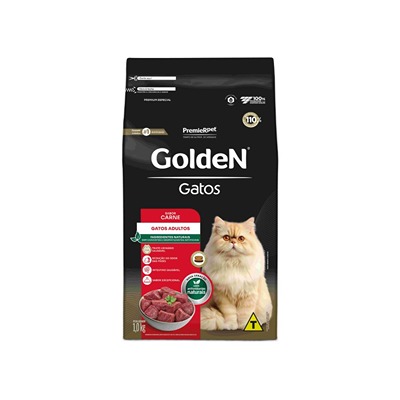 Ração Golden Gatos Adultos sabor Carne