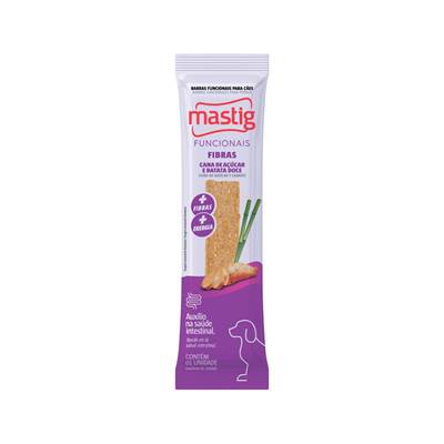 Snack Mastig Barra Funcional Fibras Cana de Açúcar e Batata Doce para Cães 60g