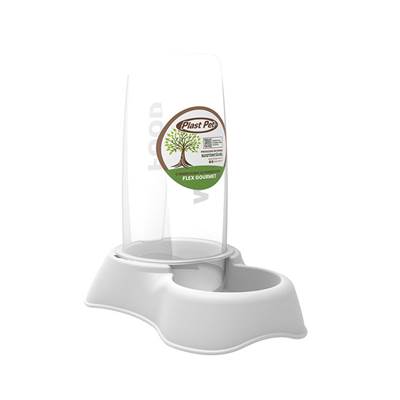 Comedouro ou Bebedouro Plast Pet Flex Gourmet Eco Cinza para Cães e Gatos 3000ml
