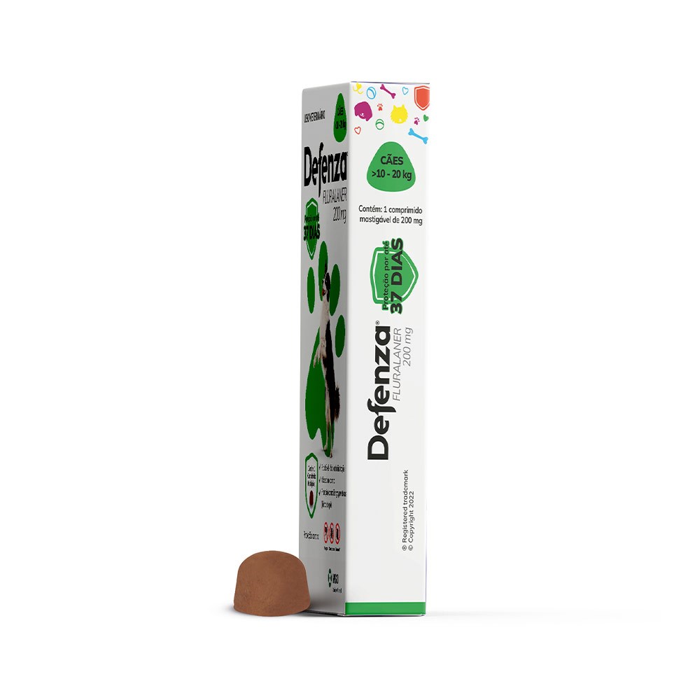 Antipulgas e Carrapatos Defenza para Cães de 10kg a 20kg - 200mg
