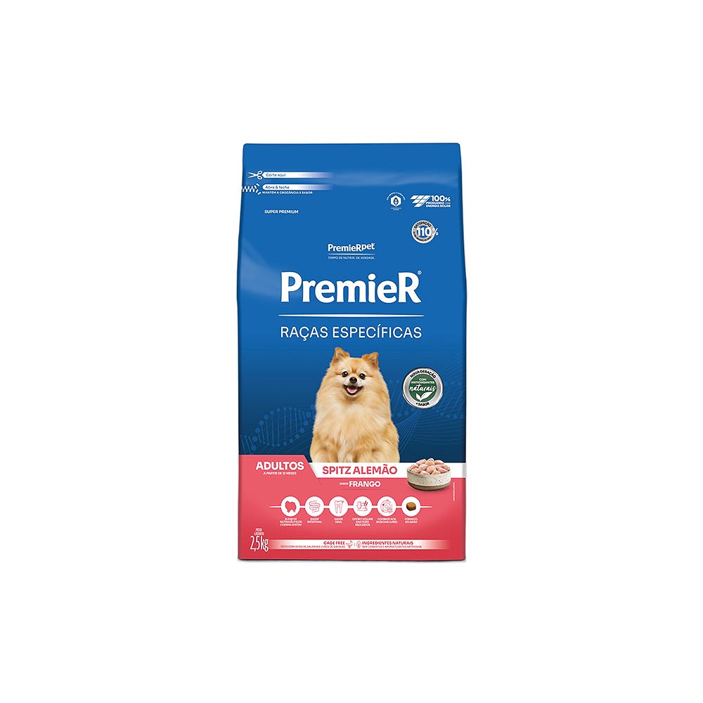 Ração Premier Raças Específicas Spitz Alemão para Cães Adultos sabor Frango