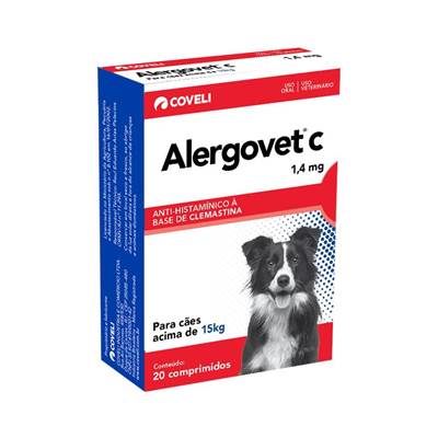 Alergovet Coveli para Cães acima de 15kg - 1,4mg 20 comprimidos
