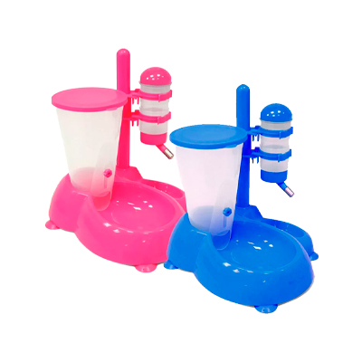 Bebedouro Chalesco Automático com Comedouro para Cães e Gatos - Cores Sortidas 1 unidade