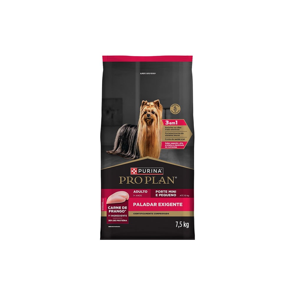 Ração ProPlan Paladar Exigente Adultos Mini e Pequeno sabor Frango