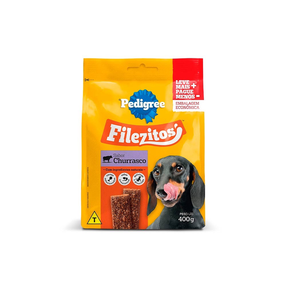 Snack Pedigree Filezitos Bifinho para Cães Adultos sabor Churrasco
