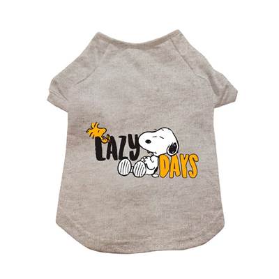 Camiseta Zooz Pets Snoopy Lazy Days Cinza para Cães PP