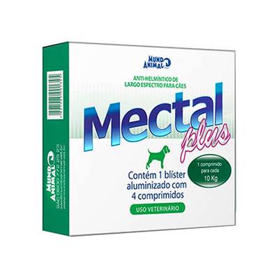 Mectal Plus Mundo Animal para Cães 660mg 4 comprimidos