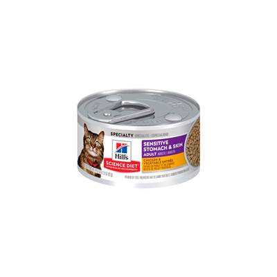 Ração Úmida Hill's Science Diet Pele Sensível para Gatos Adultos sabor Frango e Vegetais 85g