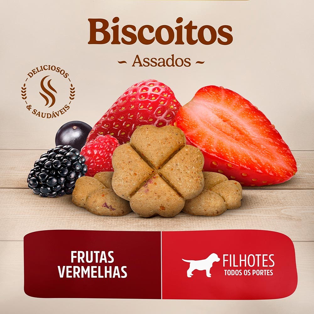 Biscoito Special Dog Ultralife para Cães Filhotes Sabor Frutas Vermelhas 