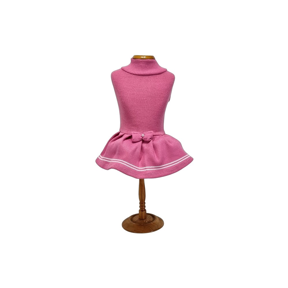 Vestido Griff Dog de Lã Rosa para Cães e Gatos